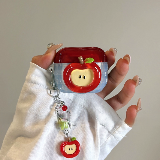 リンゴと洋ナシをテーマにしたAirPodsケースカバー