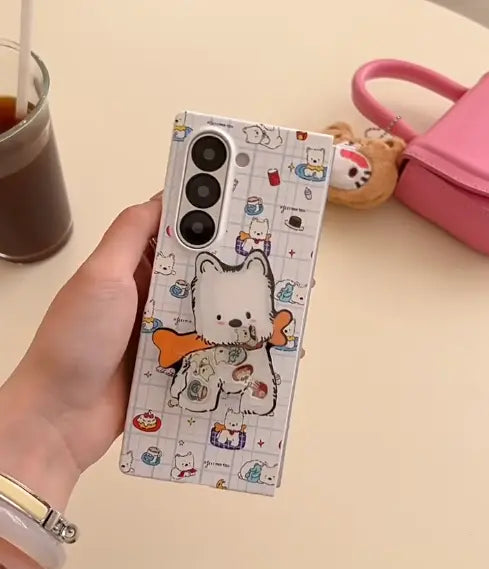 Samsung Z Fold 7/6/5/4/3 Case with Cute Puppy Stand 我的商店