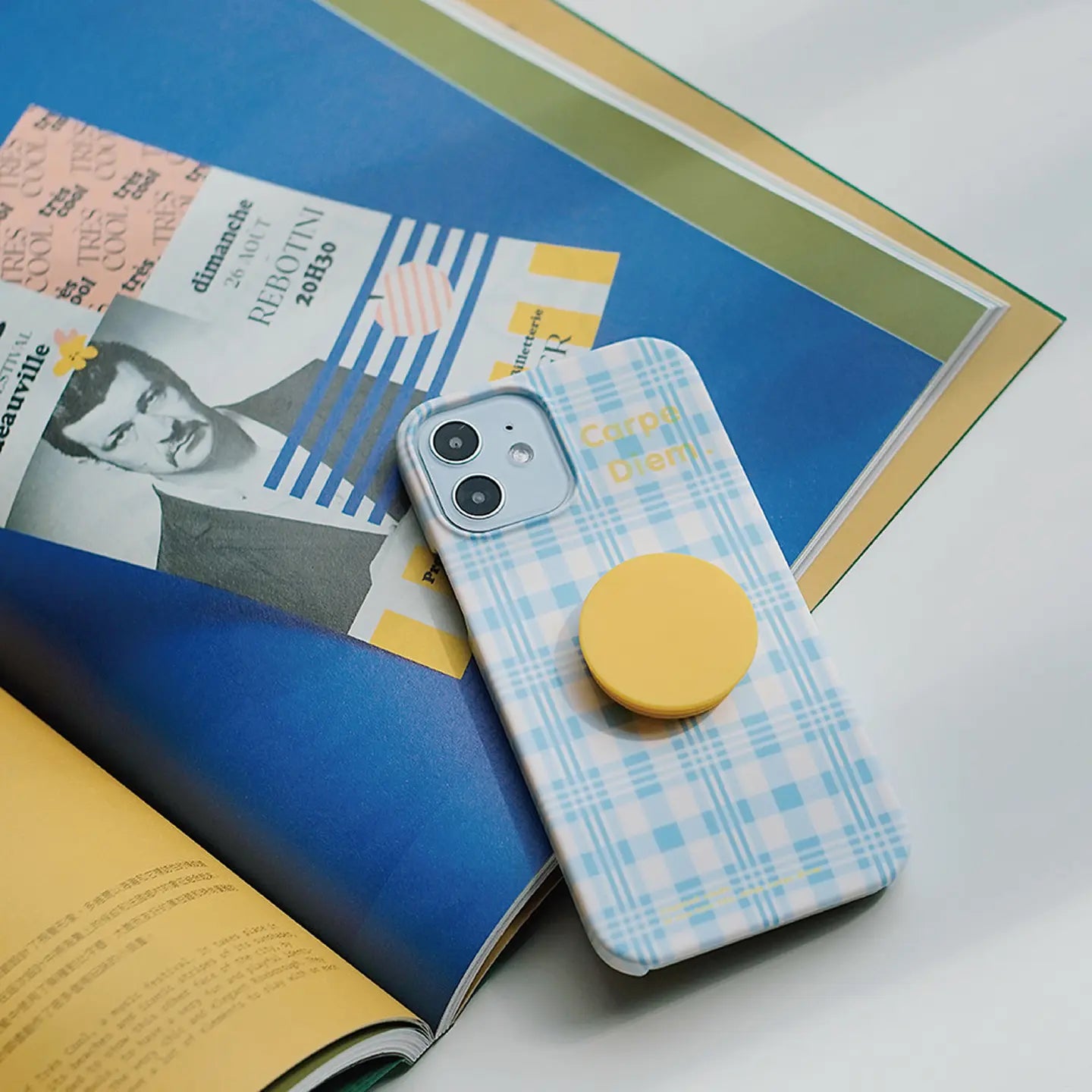 Vintage Plaid Matte Hard iPhone Case with Stand SEACASE