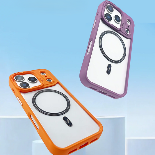 オレンジ/パープル マグネット式 iPhone ケース