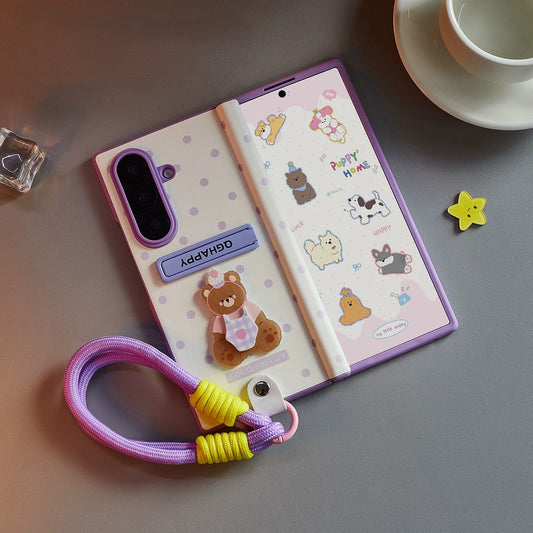 Samsung Z Fold7 Bear Polka Dot Case