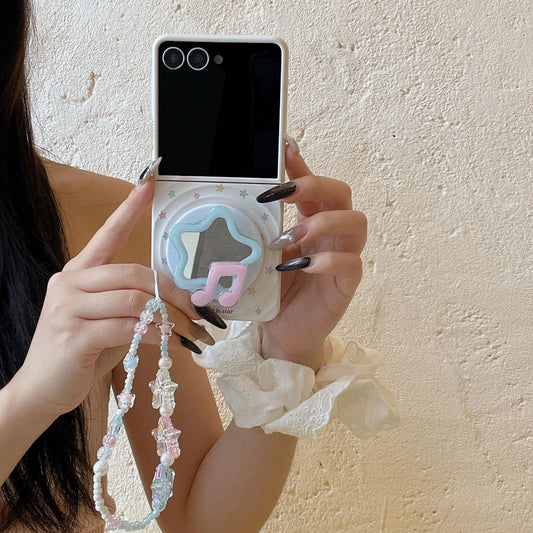 Samsung Z Flip 3/4/5/6/7用フルスクリーンカラースターケース