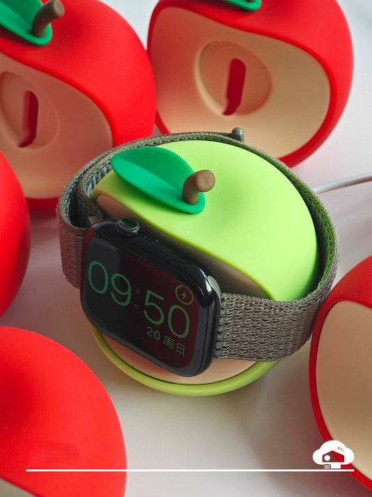 Cute Apple-Shaped Silicone Charging Stand for iWatch - Adorable & Functional