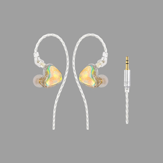 Iridescent Resin Wired In Ear Headphones, Optional Mic & Type-C Plug for Daily Music Calls