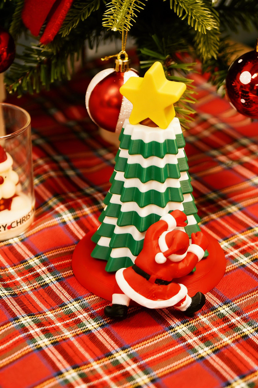 3D printed rotating Christmas tree toy, Christmas decoration
