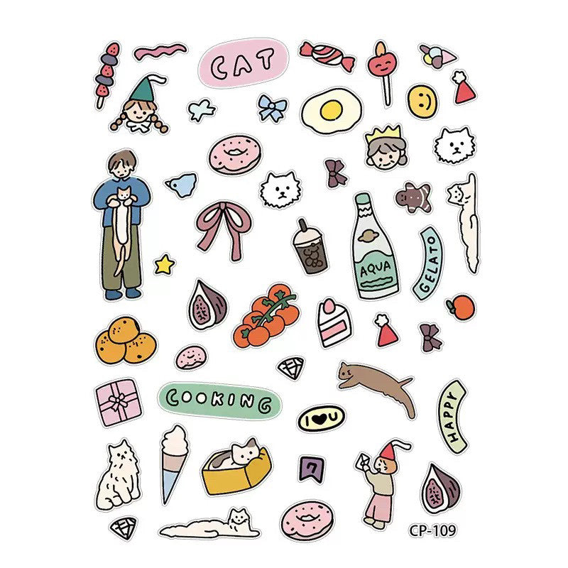 귀여운 고양이 만화 스티커