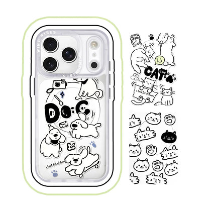 Hand-Drawn Line Style Cat and Dog Pattern Series SEACASE