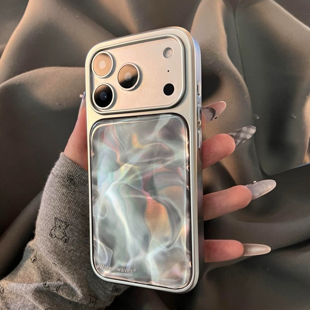Gradient Mint Green/ Silver Water Ripple Phone Case