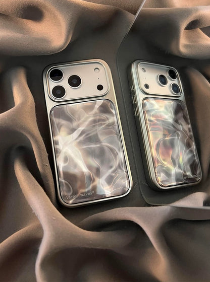 Gradient Mint Green/ Silver Water Ripple Phone Case
