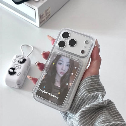 Clear Magnetic Card Holder for K-Pop Photocards, Star/Heart Sticker Options