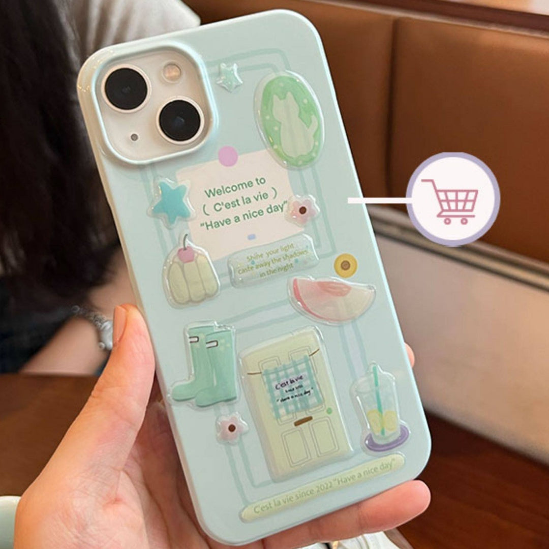 파스텔 디저트 에폭시 스티커, 저널, 휴대폰 케이스, 노트북 DIY용 3D 입체 데칼