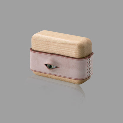 Wood & Leather AirPods Case with Handmade Eye Detail