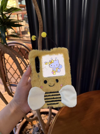 Adorable Fuzzy Bumblebee Phone Case for Samsung Flip7/6/5/4/3