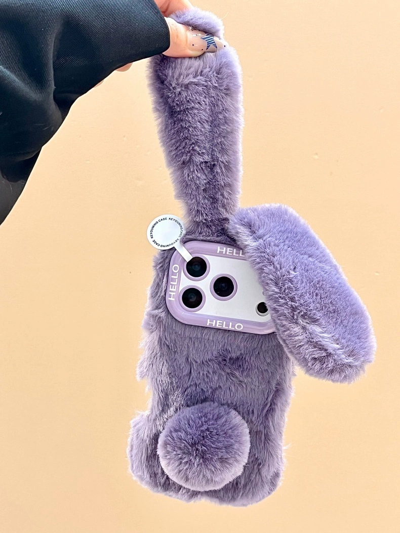 Winter Plush Long-Ear Bunny iPhone Case