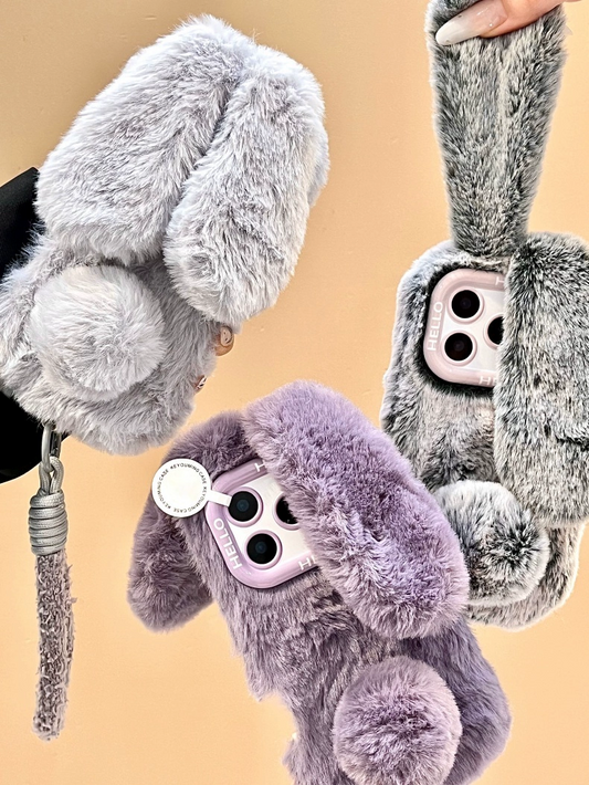 Winter Plush Long-Ear Bunny iPhone Case