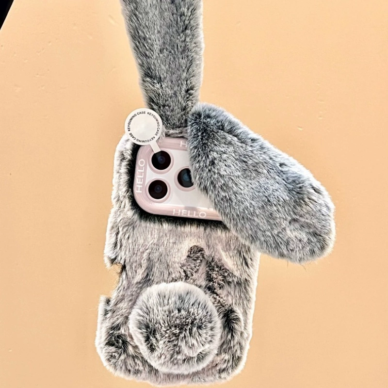 Winter Plush Long-Ear Bunny iPhone Case
