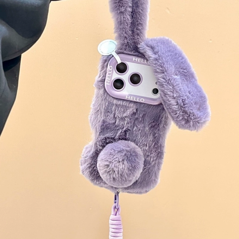 Winter Plush Long-Ear Bunny iPhone Case