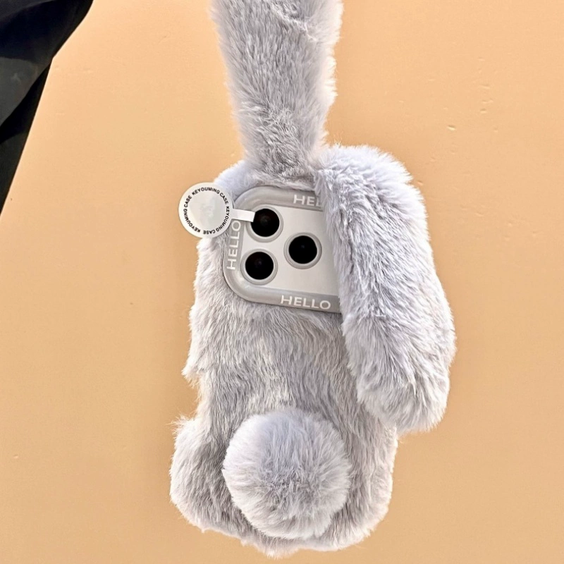 Winter Plush Long-Ear Bunny iPhone Case