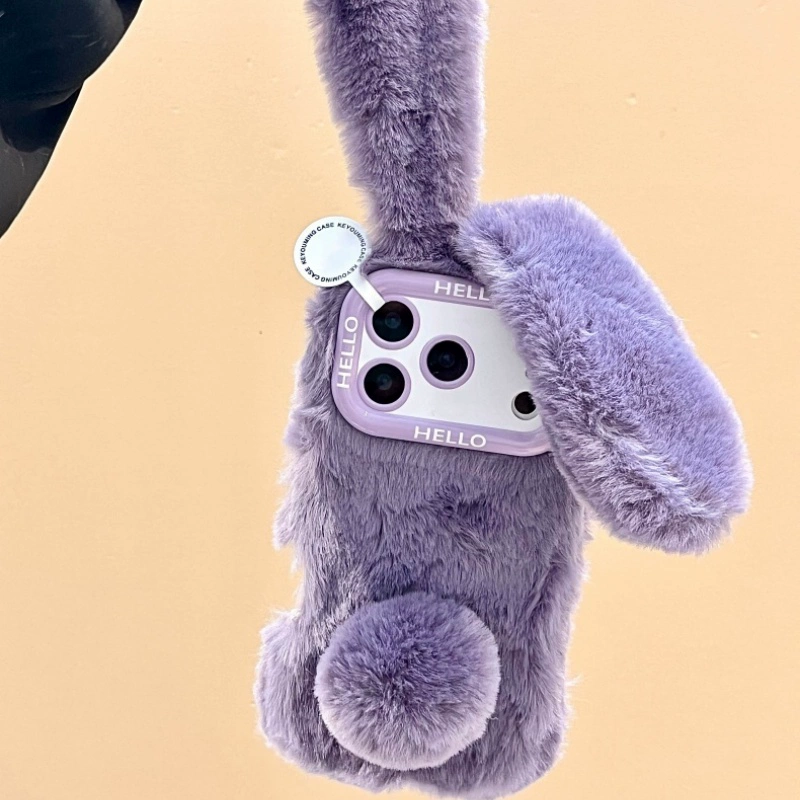 Winter Plush Long-Ear Bunny iPhone Case