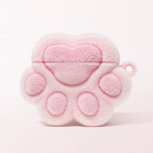 Flocked pink cat-claw design for AirPods protective cases