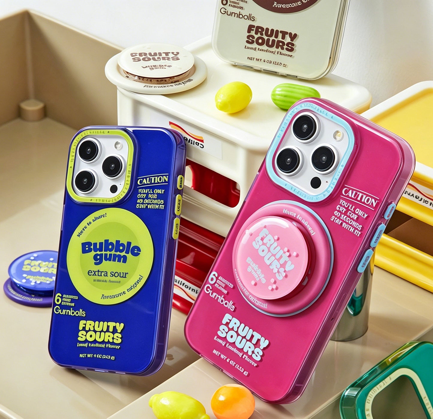 カラフルバブルガム MagSafeスマホホルダー