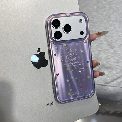 Purple Wavy iPhone Case with DIY Star Moon Rhinestone Stickers