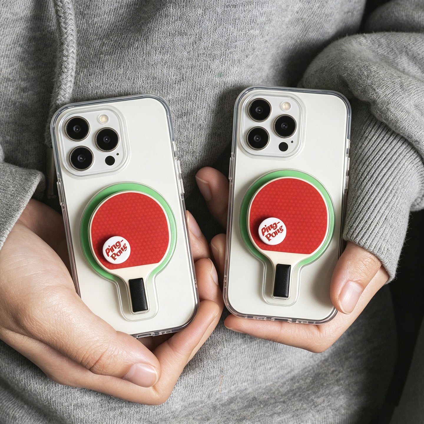 Table Tennis & Badminton Racket MagSafe Phone Ring Holder, 360° Rotating Sports-themed Stand