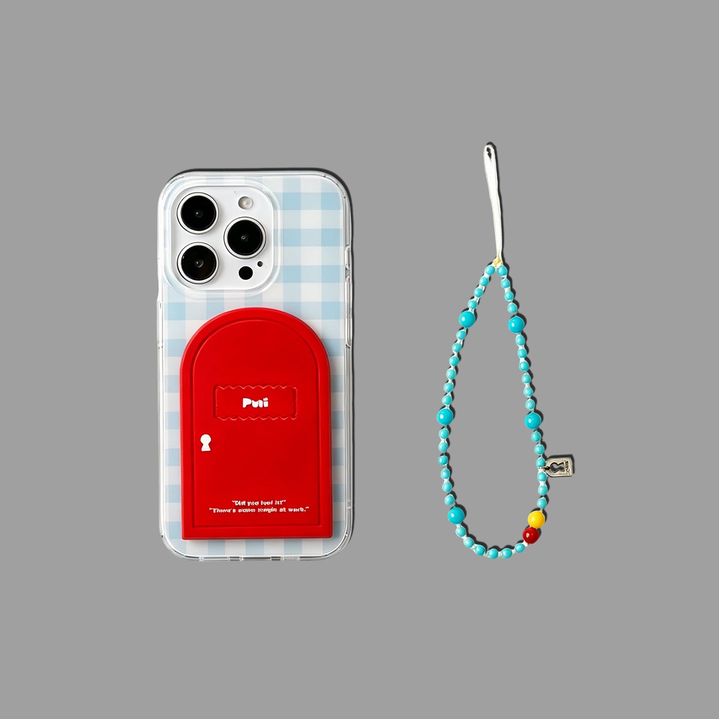 スタンド＆チェーン付きマジックドアミラーiPhoneケース