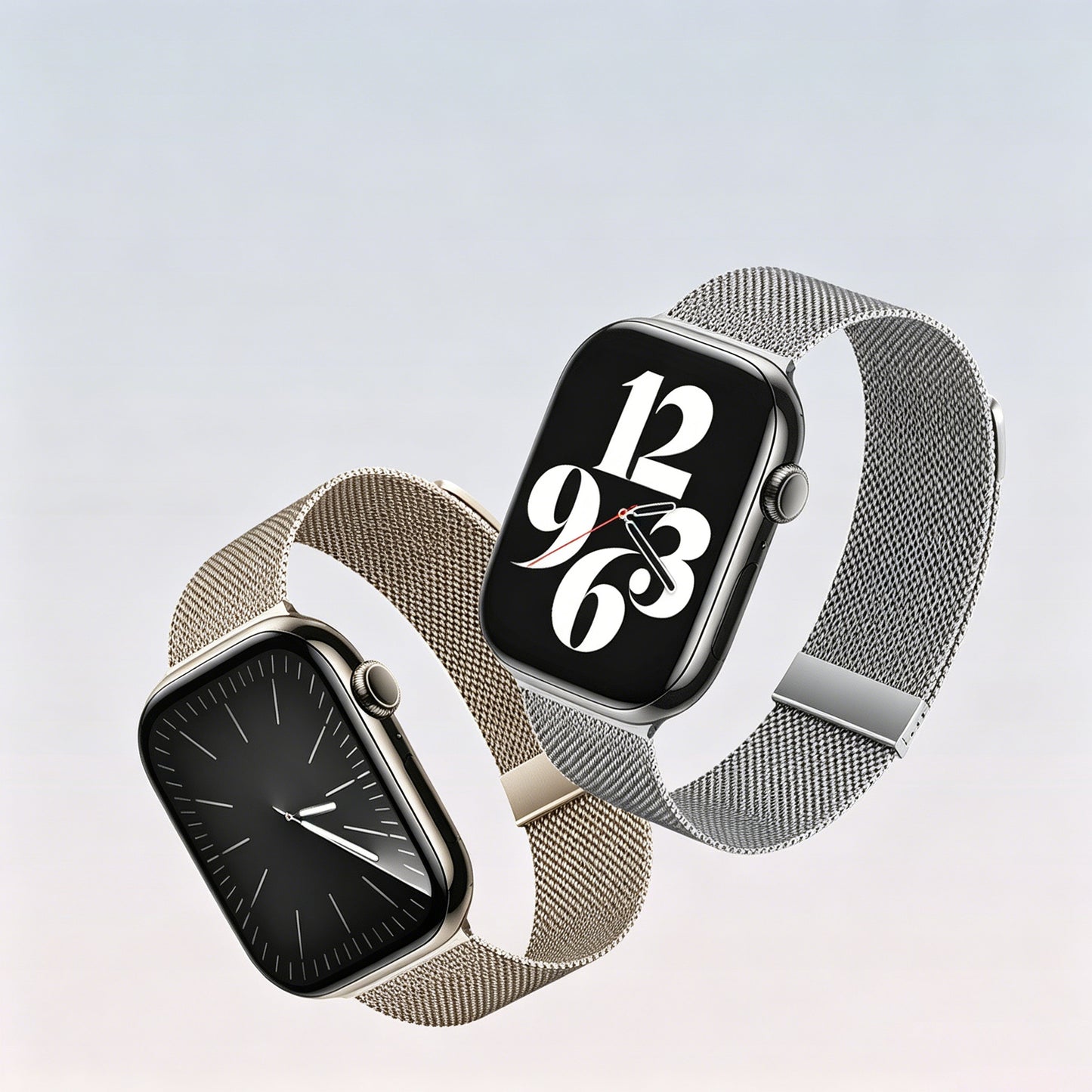Dual Magnet Milanese Loop Watch Band for Apple Watch, Ultra Thin Breathable Stainless Steel Mesh Strap for iWatch