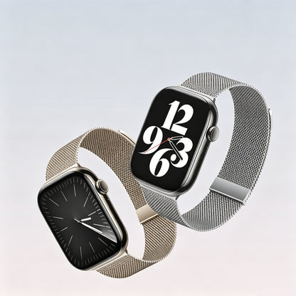 Dual Magnet Milanese Loop Watch Band for Apple Watch, Ultra Thin Breathable Stainless Steel Mesh Strap for iWatch