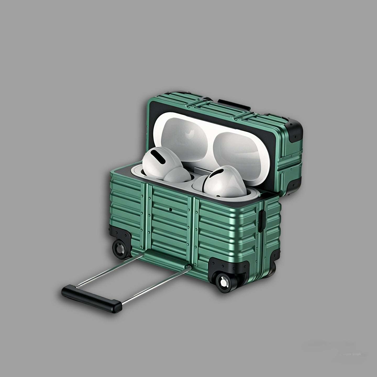 Luggage-Style AirPods Case with Built-in Phone Stand