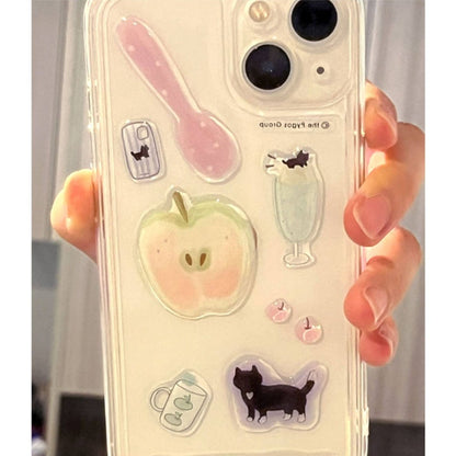 귀여운 고양이 & 음식 에폭시 스티커, 저널, 휴대폰 케이스 및 노트북 DIY용 3D 입체 스티커