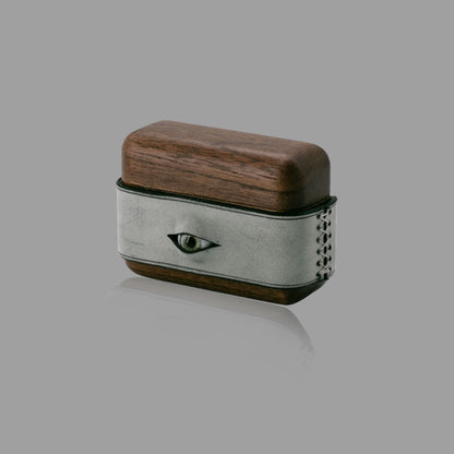 Wood & Leather AirPods Case with Handmade Eye Detail