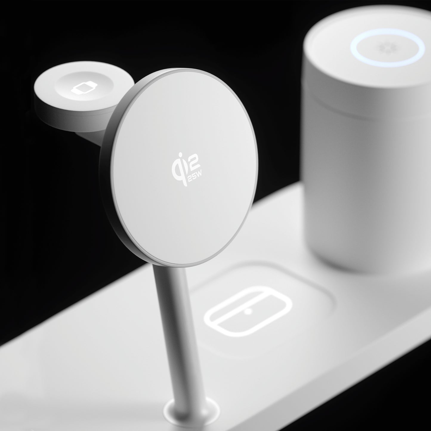 3 in 1 Magnetic Wireless Charging Station with Touch Night Light, MagSafe Charger Stand for iPhone, iWatch & AirPods