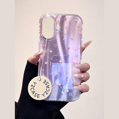 Gradient Star Music Note Glitter iPhone Case, Iridescent Protective Cover