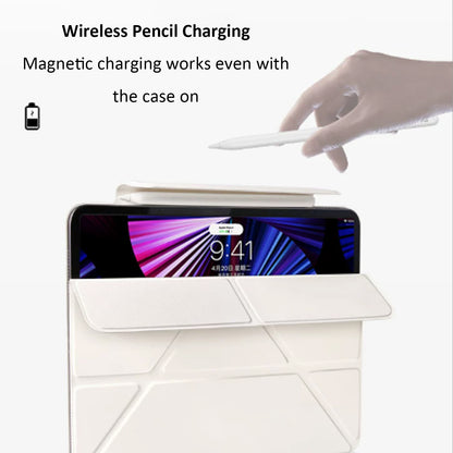 Detachable Magnetic Y-Fold iPad Case with Apple Pencil Holder, Multi-Angle Stand Shockproof Protective Cover for iPad