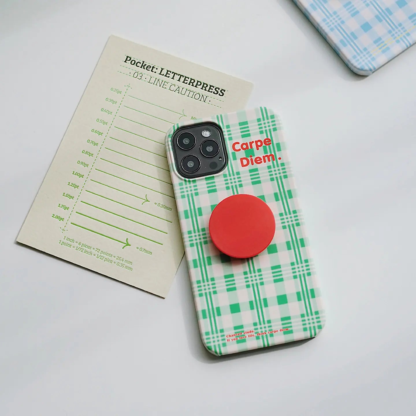 Vintage Plaid Matte Hard iPhone Case with Stand SEACASE