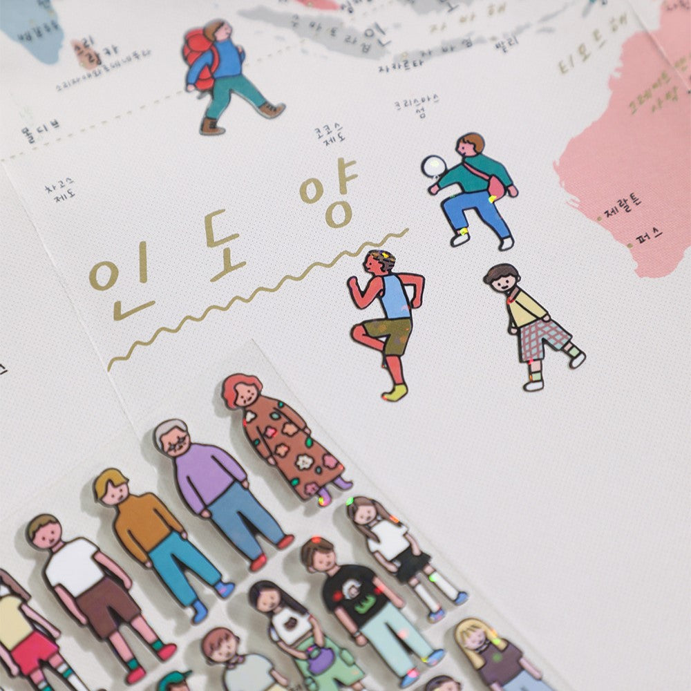 귀여운 반짝이 일러스트 스티커