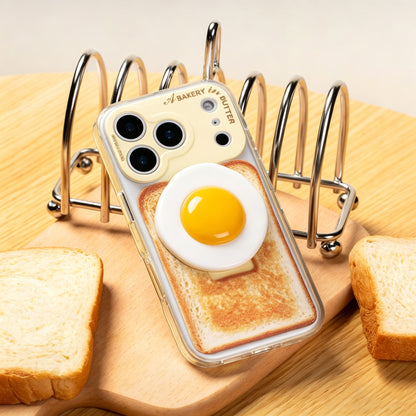 Fried Egg MagSafe Phone Holder, Food-themed Stand with Built-in Mirror