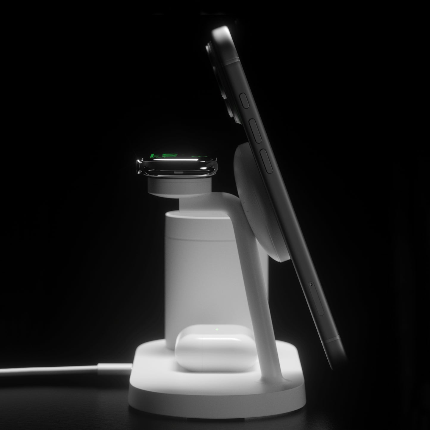 3 in 1 Magnetic Wireless Charging Station with Touch Night Light, MagSafe Charger Stand for iPhone, iWatch & AirPods