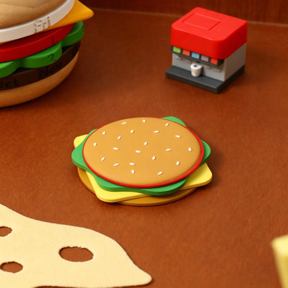 Burger MagSafe Phone Holder, Food-themed Stand with Built-in Mirror