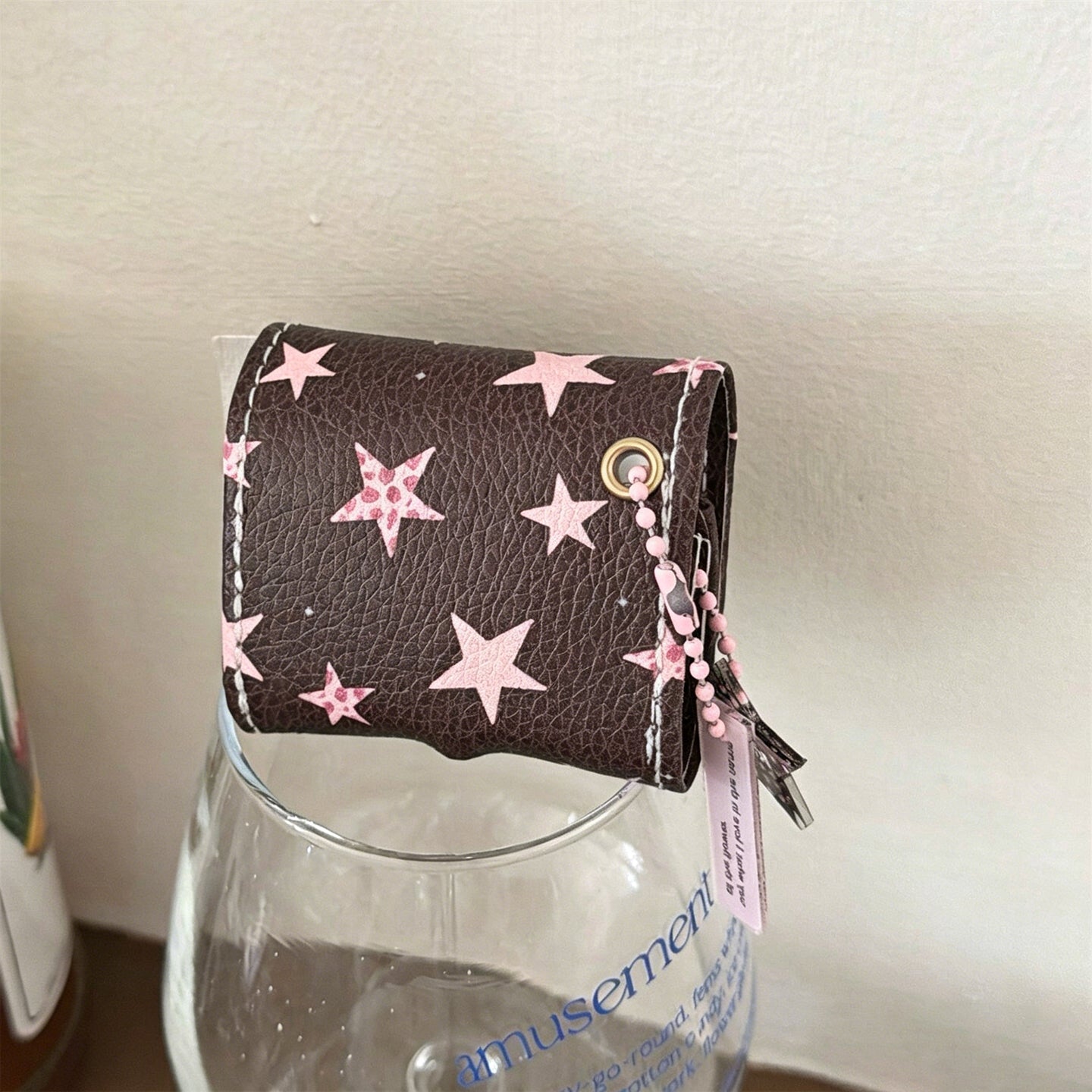 Plaid / Leopard Star Leather AirPods Case