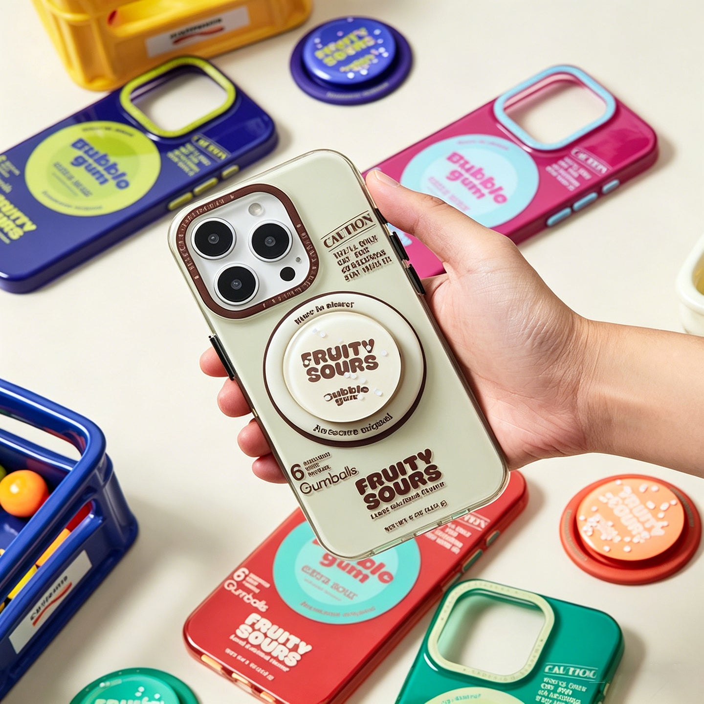 カラフルバブルガム MagSafeスマホホルダー