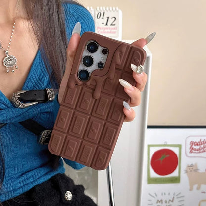 3D Cream Chocolate Phone Case for Samsung S25/S24/S23
