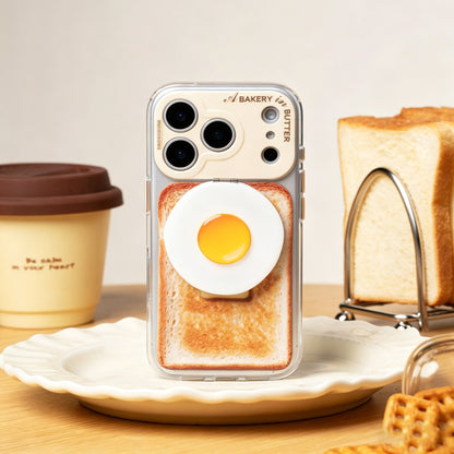Fried Egg MagSafe Phone Holder, Food-themed Stand with Built-in Mirror