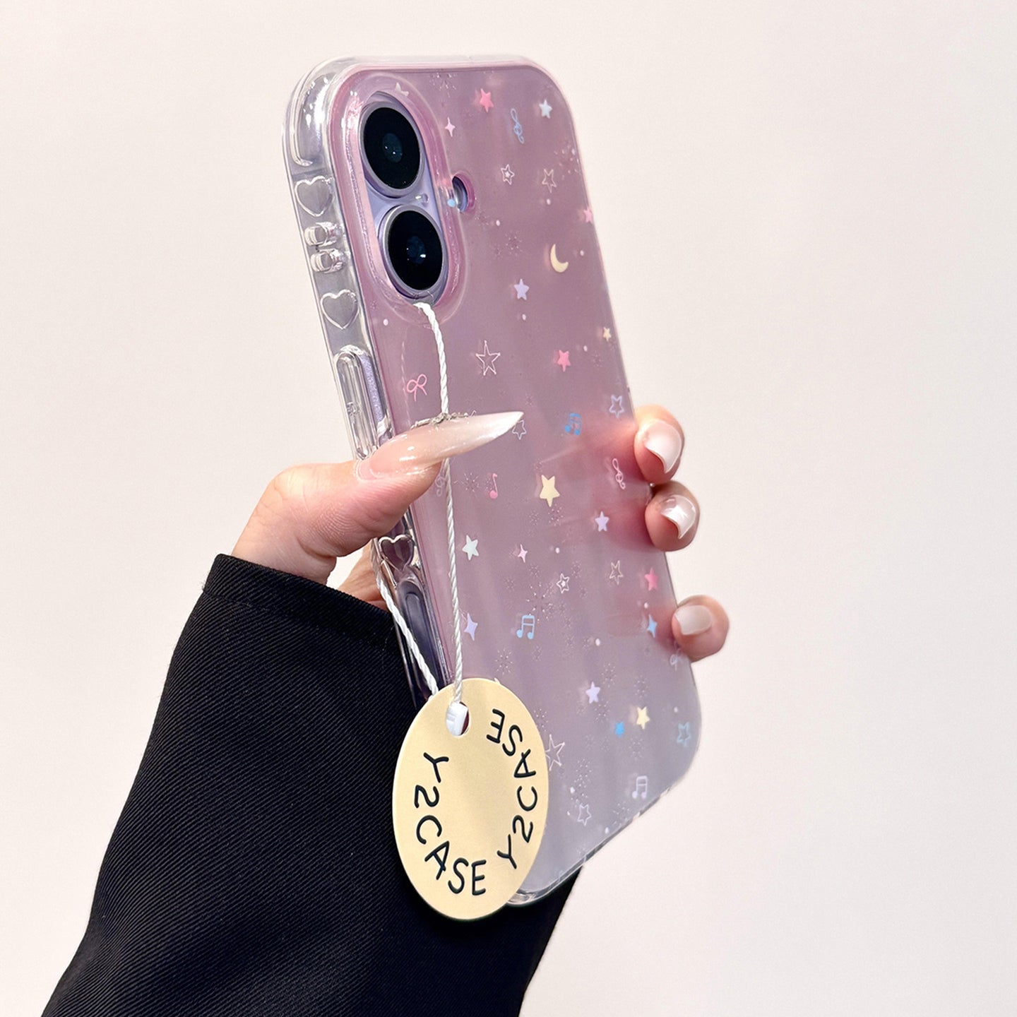 Gradient Star Music Note Glitter iPhone Case, Iridescent Protective Cover