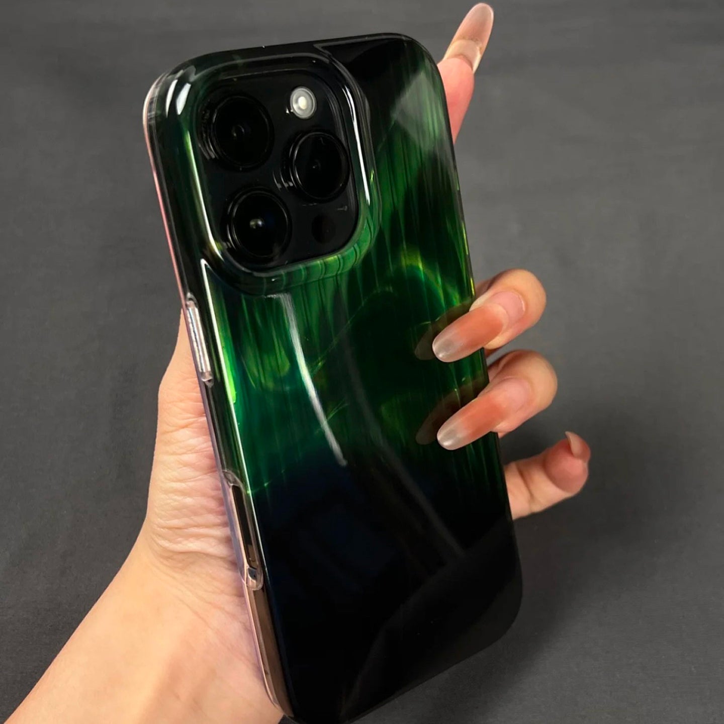 グラデーションストライプ光沢iPhoneケース