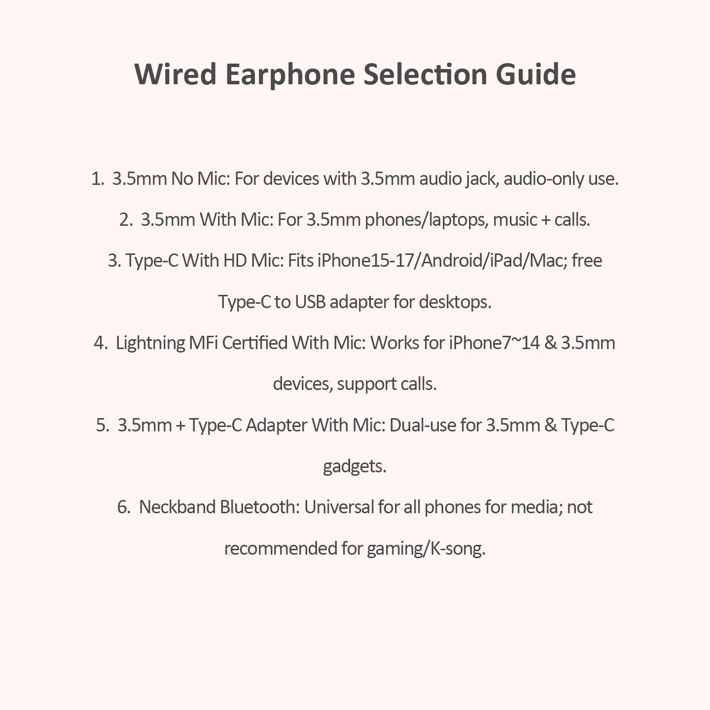 Cherry Pink Clear Shell Wired IEM Earphones with Mic, Optional Lightning / Type-C / USB Audio Adapters for iPhone Android PC Gaming Streaming