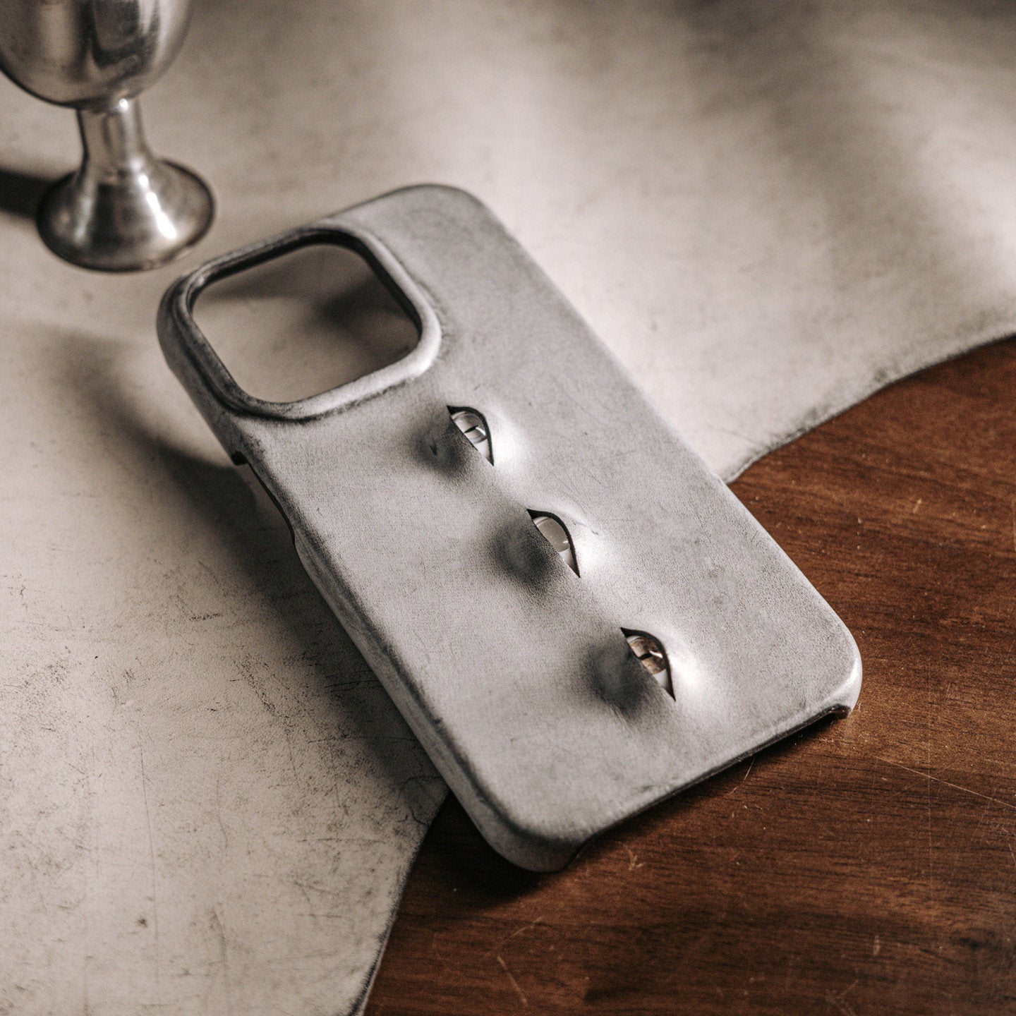 Three Eyes Handmade Vintage Leather iPhone Case