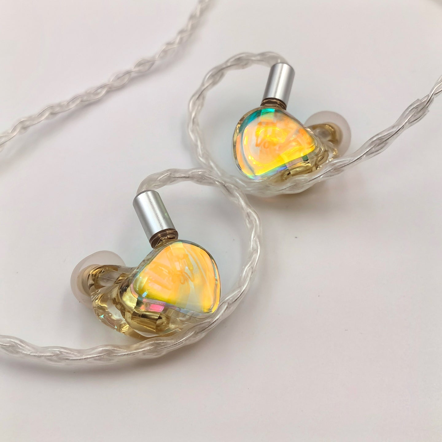 Iridescent Resin Wired In Ear Headphones,  Optional Mic & Type-C Plug for Daily Music Calls
